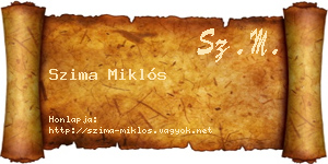 Szima Miklós névjegykártya