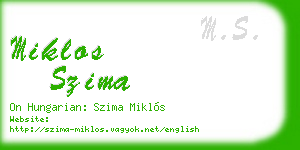 miklos szima business card